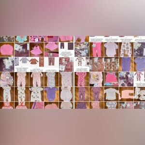 68 pc nb 0-3 3-6 6- 6-12 pink purple girl frills bundle lot bamboo modal organic